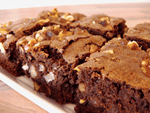 opskrift på brownies m. chokolade og valnødder