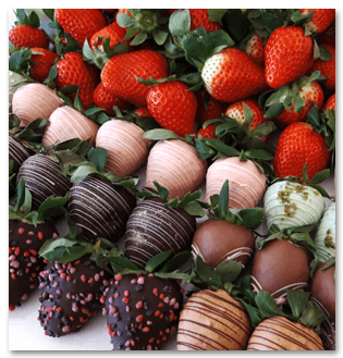 Dejlige jordbær med chokolade